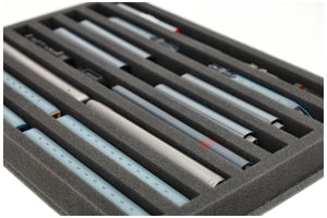 IU040A001 Inserto de espuma Feldherr para maquetas de trenes - escala N - 8 compartimentos - para almacenamiento vertical