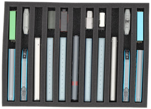 IU040A002 Inserto de espuma Feldherr para maquetas de trenes - escala N - 11 compartimentos - para almacenamiento vertical