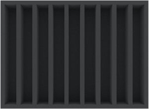 IU050A001 Inserto de espuma Feldherr para maquetas de trenes - escala TT - 9 compartimentos - para almacenamiento vertical