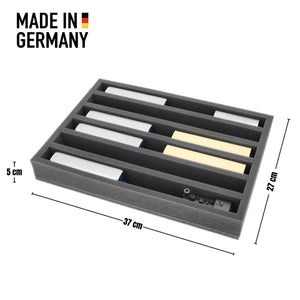 IU050A004 Inserto in schiuma Feldherr per modellismo ferroviario - Scala H0e - 6 scomparti - per lo stoccaggio in verticale