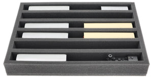IU050A004 Inserto in schiuma Feldherr per modellismo ferroviario - Scala H0e - 6 scomparti - per lo stoccaggio in verticale