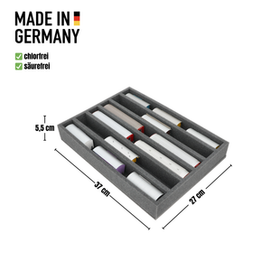 IU055A002 Feldherr Schaumstoffeinlage für Modelleisenbahn - Spur H0m - 6 Fächer - für stehende Aufbewahrung