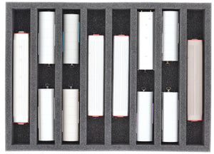 IU055A003 Inserto de espuma Feldherr para maquetas de trenes - escala H0m - 8 compartimentos - para almacenamiento vertical