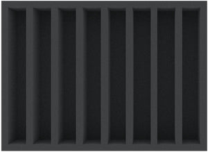 IUMFPG055BO 370 mm x 270 mm x 55 mm foam tray with 8 compartments
