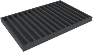 JV035A002 Inserto de espuma Feldherr para maquetas de trenes - escala N - 14 compartimentos - para almacenamiento horizontal