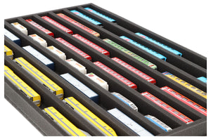 JV035A003 Inserto de espuma Feldherr para maquetas de trenes - escala N - 9 compartimentos - para almacenamiento horizontal