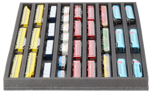 JV035A003 Inserto de espuma Feldherr para maquetas de trenes - escala N - 9 compartimentos - para almacenamiento horizontal