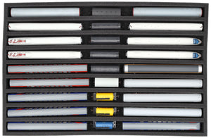 JV050A002 Wkładka piankowa Feldherr do modelu kolejowego - skala TT - 9 przedziałów - do przechowywania w pozycji pionowej