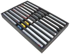 JV050A002 Wkładka piankowa Feldherr do modelu kolejowego - skala TT - 9 przedziałów - do przechowywania w pozycji pionowej