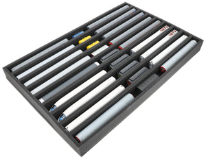 JV050A002 Wkładka piankowa Feldherr do modelu kolejowego - skala TT - 9 przedziałów - do przechowywania w pozycji pionowej