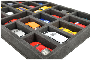 JV055A001 Inserto in schiuma per modellini di auto 1:43 - 22 scomparti