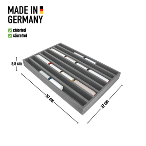 JV055A002 Inserto de espuma Feldherr para maquetas de trenes - escala H0m - 8 compartimentos - para almacenamiento vertical