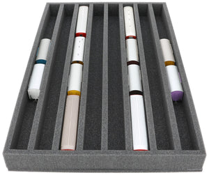 JV055A002 Inserto de espuma Feldherr para maquetas de trenes - escala H0m - 8 compartimentos - para almacenamiento vertical