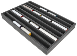 JV055A002 Inserto de espuma Feldherr para maquetas de trenes - escala H0m - 8 compartimentos - para almacenamiento vertical