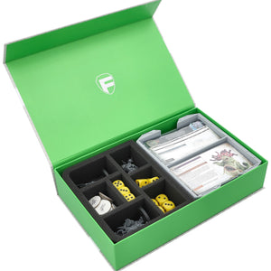 Feldherr Magnetbox grün für Warhammer Age of Sigmar: Schriftrollenkarten (70 x 121 mm) + Miniaturen + Zubehör