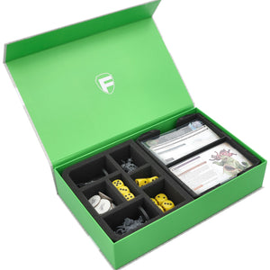 Feldherr Magnetbox grün für Warhammer Age of Sigmar: Schriftrollenkarten (70 x 121 mm) + Miniaturen + Zubehör