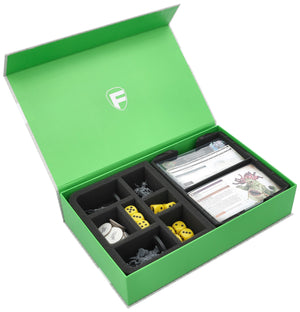 Feldherr Magnetbox grün für Warhammer Age of Sigmar: Schriftrollenkarten (70 x 121 mm) + Miniaturen + Zubehör