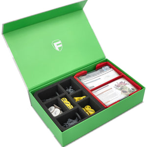 Feldherr Magnetbox grün für Warhammer Age of Sigmar: Schriftrollenkarten (70 x 121 mm) + Miniaturen + Zubehör