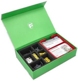 Feldherr Magnetbox grün für Warhammer Age of Sigmar: Schriftrollenkarten (70 x 121 mm) + Miniaturen + Zubehör