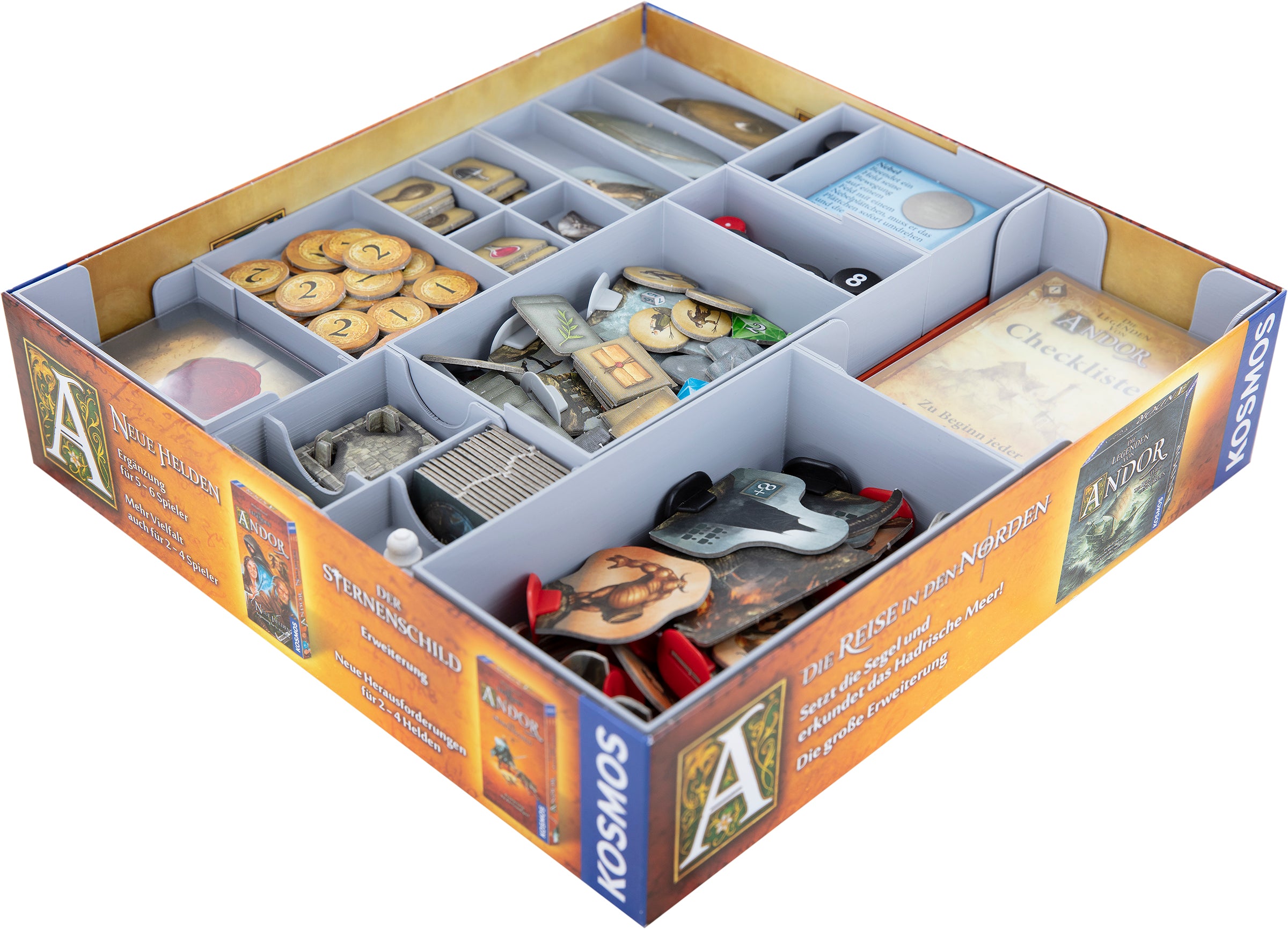 The Game Doctors - Organizzatore Per Leggende Di Andor: Bonus Box, 7 Vassoi, Supporta Carte Imbustate, Da Assemblare