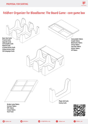 Feldherr Schaumstoff-Set + Organizer Insert für Bloodborne: Das Brettspiel - Grundspielbox