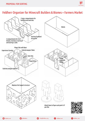 Feldherr Organizer Insert für Minecraft Builders und Biomes + Farmers Market Erweiterung