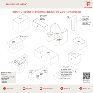 Feldherr Organizer Insert + zestaw pianek do gry Descent: Legends of the Dark - pudełko do gry podstawowej