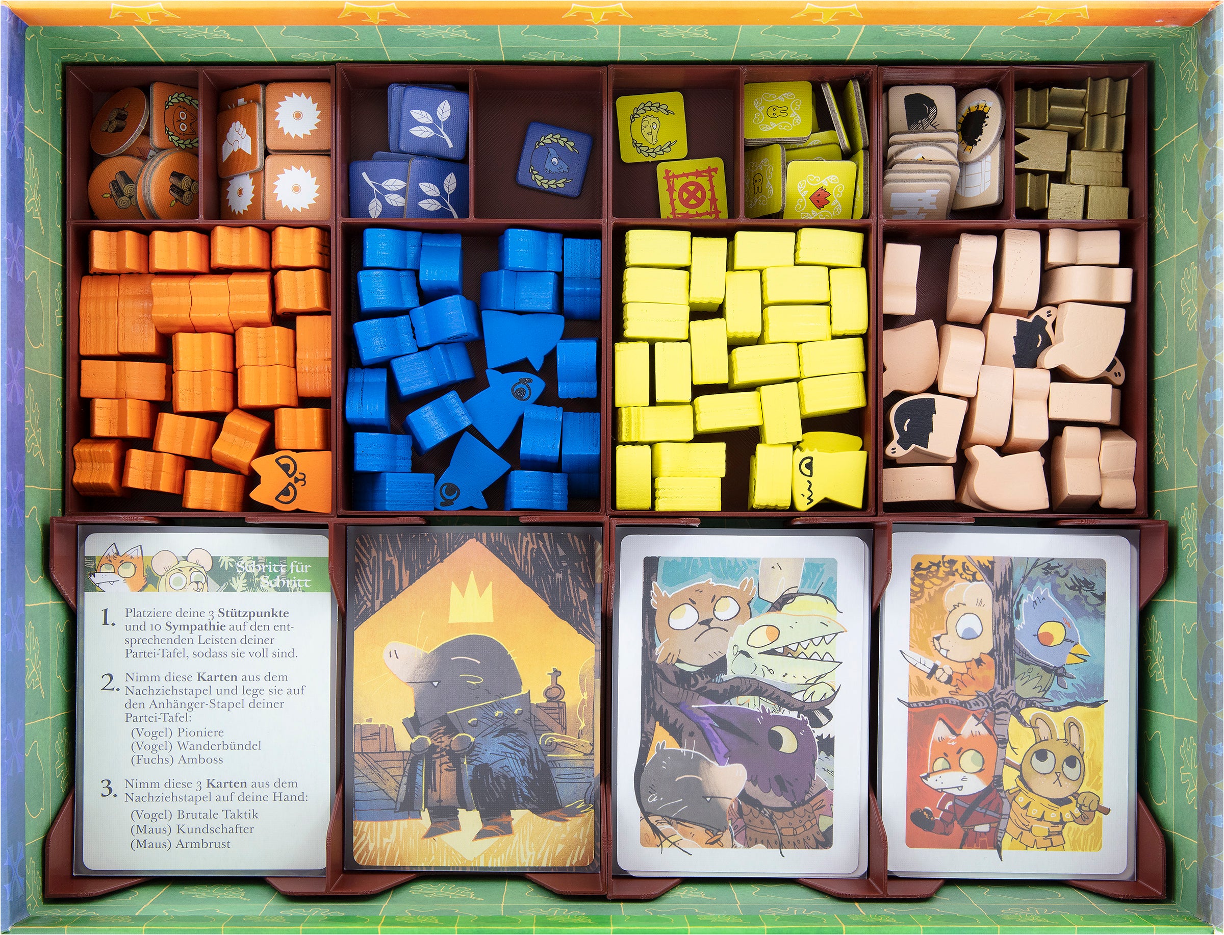 root board game card sleeves Feldherr Organizer Insert for Root + expansions