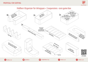 Feldherr Organizer Insert für Flügelschlag Grundspiel + Europa + Asien + Ozeanien