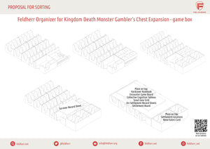 Feldherr Organizer Insert für Kingdom Death Monster Gambler’s Chest Expansion - Spielmaterial ohne Miniaturen - Brettspielbox