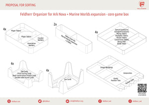 Feldherr Organizer Insert pour Ark Nova + extension Marine Worlds - boîte de jeu principale