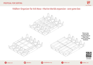 Feldherr Organizer Insert pour Ark Nova + extension Marine Worlds - boîte de jeu principale