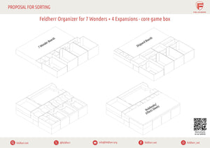 Feldherr Organizer Insert für 7 Wonders: Grundspiel + 4 Erweiterungen - Grundspielbox