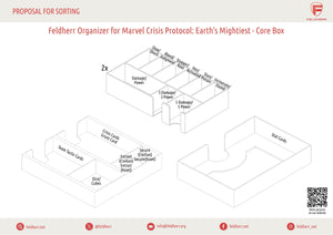 Feldherr Organizer Insert + Schaumstoff für Marvel Crisis Protocol: Die Mächtigsten der Welt - Grundspielbox