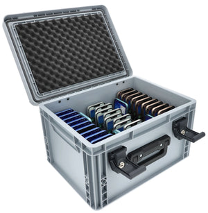 Feldherr Premium Handyoase für Schulen Platz für 34 Smartphones, staubdicht und spritzwassergeschützt, mit Schloss und Griff