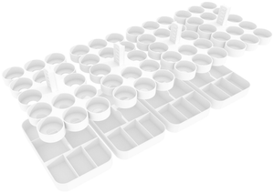 Supports de peinture Feldherr + plateaux à jetons pour 4l Boîtes vraiment utiles - 56 pots de peinture Citadel (12 ml) + matériel de jeu