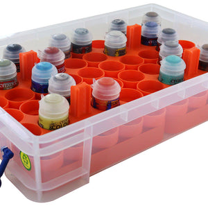 Supports de peinture Feldherr + plateaux à jetons pour 4l Boîtes vraiment utiles - 56 pots de peinture Citadel (12 ml) + matériel de jeu