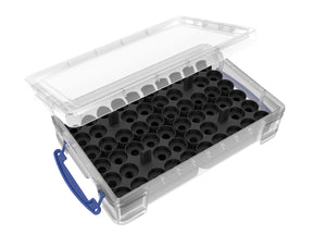 Feldherr Farbhalter + Token-Trays für 4l Really Useful Boxes - 56 Citadel Farbtöpfchen (12 ml) + Spielmaterial