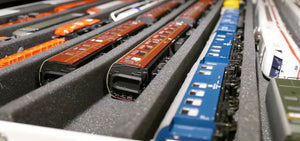 ZLUHO043BO 1005 x 715 x 43 mm Schaumstoffeinlage für Spur H0 - liegend - 10 Stege für Modelleisenbahn Loks, Wagons und Fahrzeuge