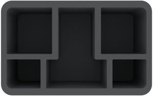 HSMFQP125BO 125 mm Half-Size foam tray with 5 compartments