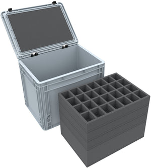 Feldherr Eurobox 40 x 30 cm Set für Tabletop-Miniaturen - 112 Fächer + Rasterschaumstoffeinlage