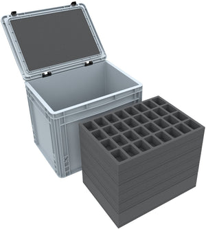 Feldherr Eurobox 40 x 30 cm Set für Tabletop-Miniaturen - 192 Fächer + Rasterschaumstoffeinlage